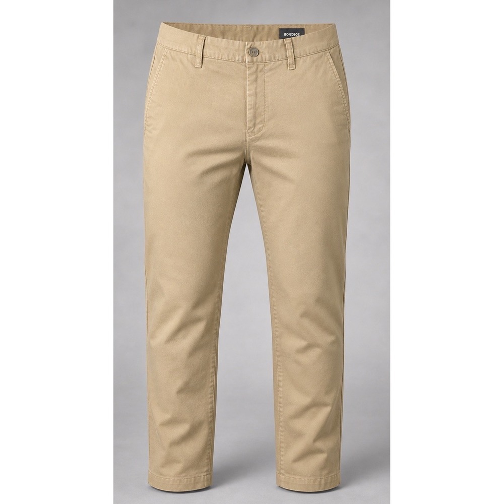 Bonobos Mens 32x32 Chino Pants Slim Tailored Stretch Khaki Business Casual Tan